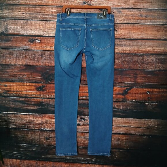 California Vintage Jeans Size 32 Slim Straight Blue Denim Stretch Distressed - Picture 3 of 10